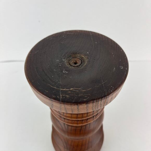Vintage Kovert Turned Wood Pillar Candle Holder 8in Tall - Picture 2 of 5